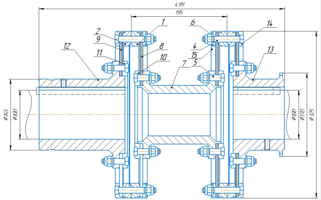 Упругая компенсирующая муфта (УКМ)
